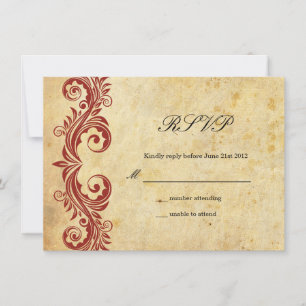 Vintages Burgunder-Strudel-Hochzeit UAWG Einladung