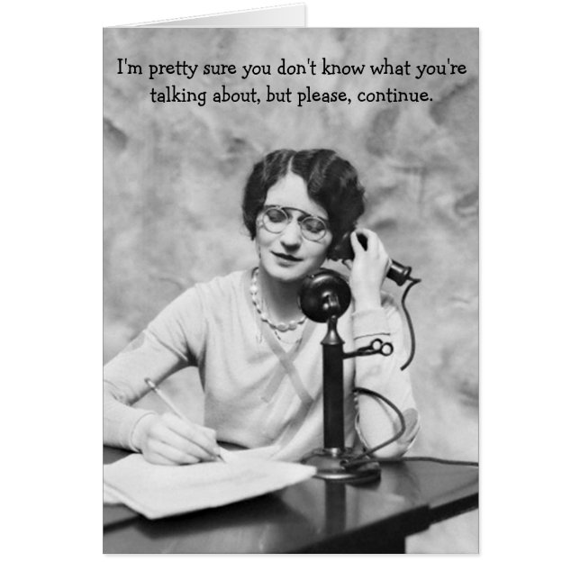 Vintages Büro - Sarkasmus am Telefon, (Vorne)