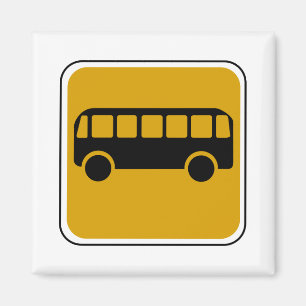 Vintages Bus-Verkehrsschild Magnet
