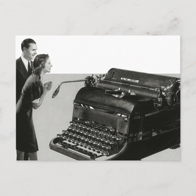 Vintages Business, antike Office-Schreibmaschine Postkarte (Vorderseite)