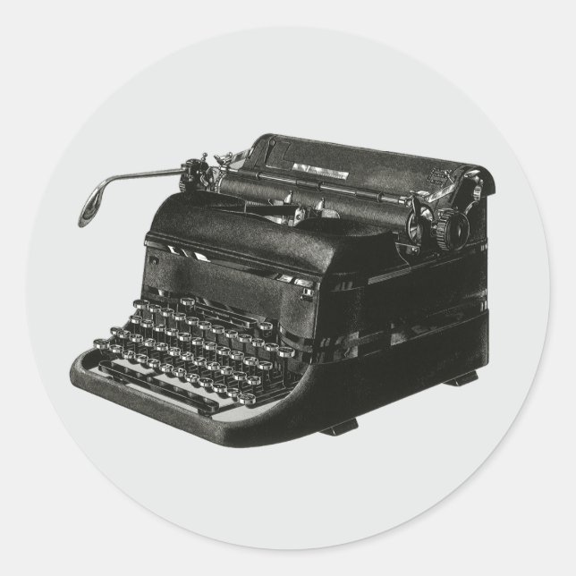 Vintages Business, antike Office-Schreibmaschine Runder Aufkleber (Vorderseite)