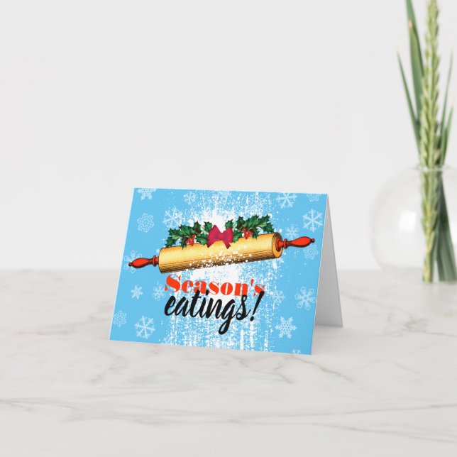 Vintages Button backen personalisiert Weihnachten Karte (Vorderseite)