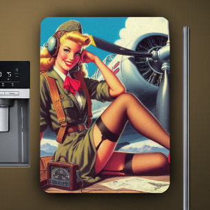 Vintages Button des Flugzeugs Magnet