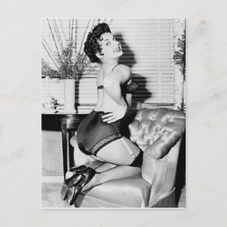 Vintages Button Foto Postkarte