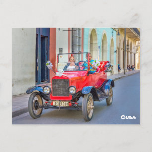 Vintages Cabrio in Camaguey, Kuba Postkarte