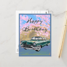 Vintages Cadillac Auto, einfaches Retro Geburtstag