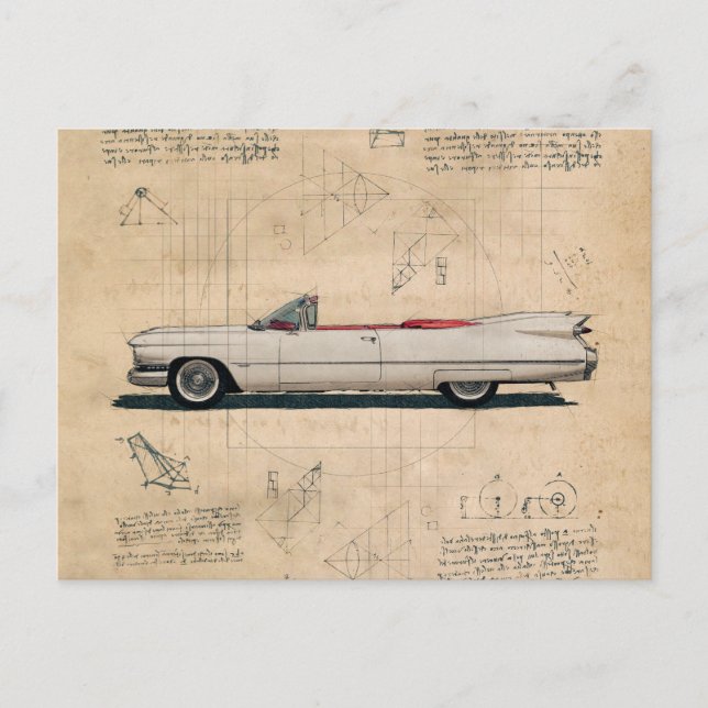 Vintages Cadillac Car Postkarte (Vorderseite)