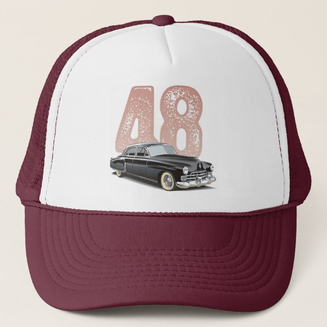 Vintages Cadillac-Coupé 1948: Schwarzes Truckerkappe (Vorderseite)