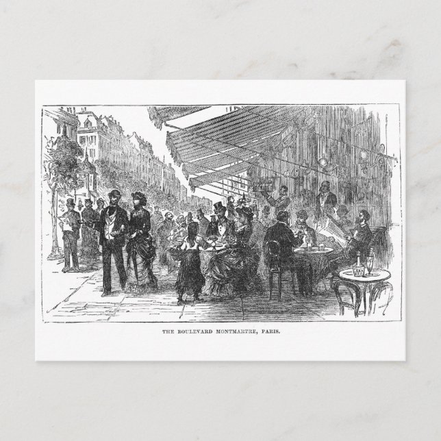 Vintages Café Boulevard Montmartre Postkarte (Vorderseite)