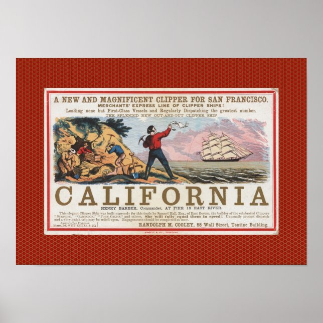 Vintages California Bound Clipper Ship Poster (Vorne)