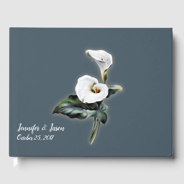 Vintages Calla Lily Wedding Gästebuch (Vorderseite)