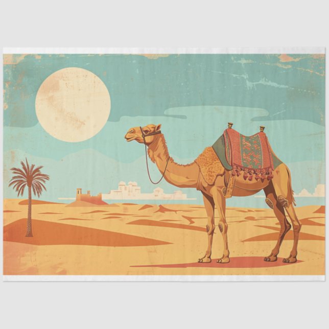 Vintages Camel-Poster-Mobiliar Seidenpapier (Vorderseite)