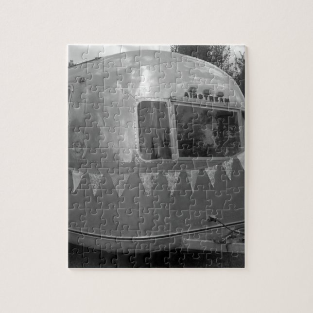 VINTAGES CAMPER TRAILER SILVER-Puzzle (Vertikal)