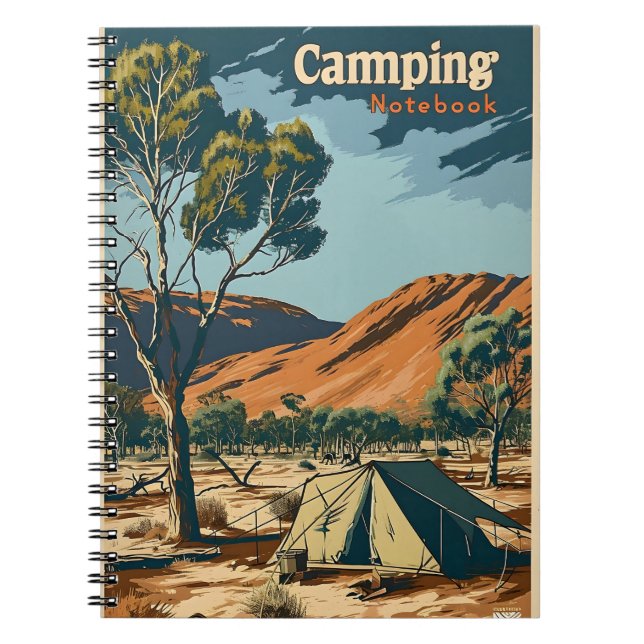 Vintages Camping Australien Notizblock (Vorderseite)