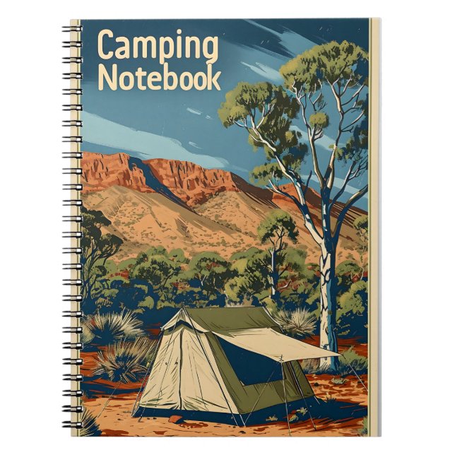 Vintages Camping Australien Notizblock (Vorderseite)