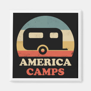 Vintages Camping Magnet