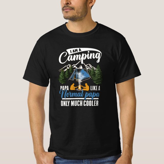 Vintages Camping mit Vater T-Shirt (Vorderseite)