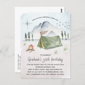 Vintages Camping Postkarte