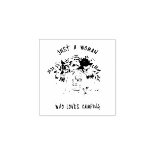 Vintages Camping Trailer mit Blume Gummistempel