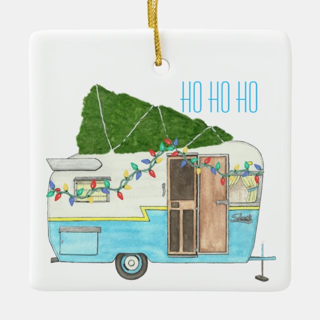 Vintages Camping Weihnachtsschmuck (Vorderseite)