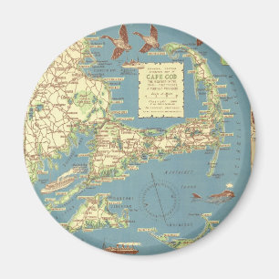 Vintages Cape Cod Map (1940) Magnet