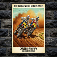Vintages Carlsbad Raceway Motocross Wall Poster