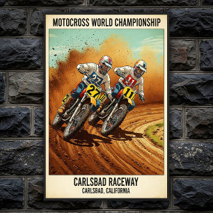 Vintages Carlsbad Raceway Motocross Wall Poster