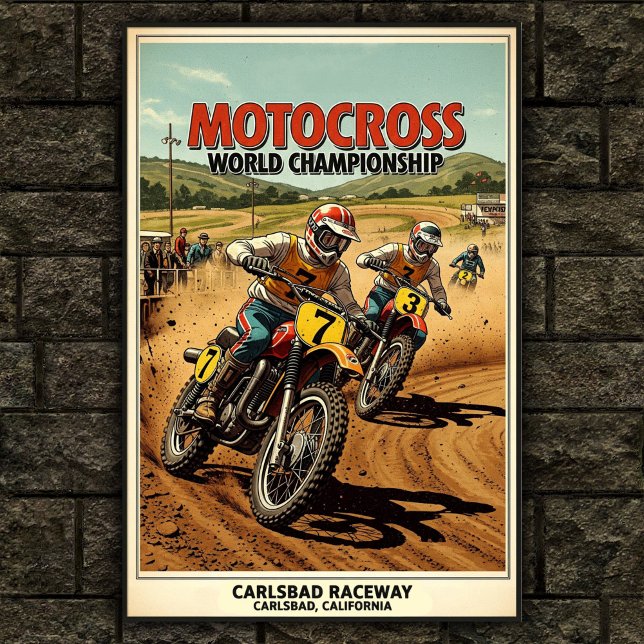 Vintages Carlsbad Raceway Motocross Wall Poster (Von Creator hochgeladen)