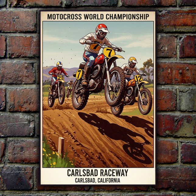 Vintages Carlsbad Raceway Motocross Wall Poster (Von Creator hochgeladen)