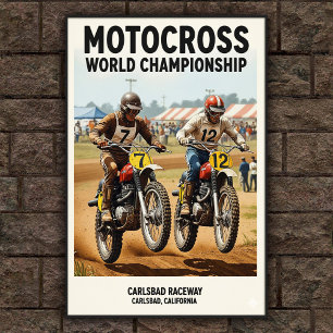 Vintages Carlsbad Raceway Motocross Wall Poster