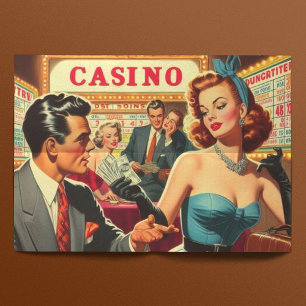 Vintages Casino Illustration Seidenpapier