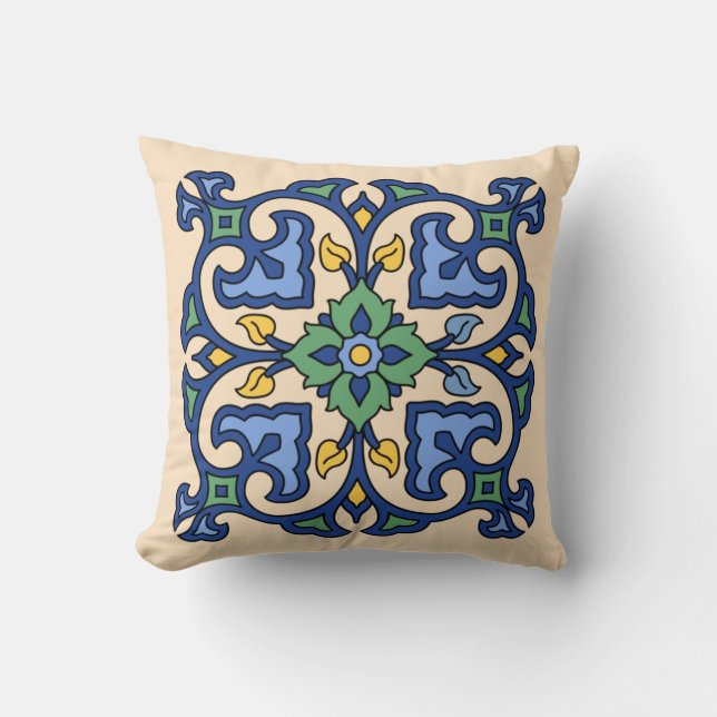 Vintages Catalina Island Tile Design Kissen (Vorderseite)