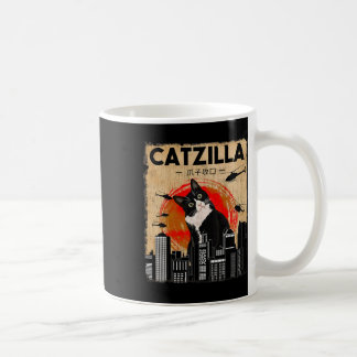 Vintages Catzilla T-Shirt - Funny Tuxedo Cat and K Kaffeetasse