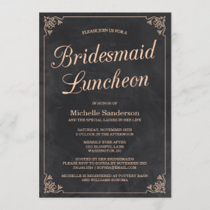 Vintages Chalkboard Brautparty Luncheon Einladung