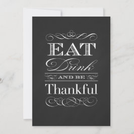 Vintages Chalkboard Classic Erntedank Dinner Einladung
