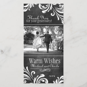 Vintages Chalkboard Danke Foto Card (4x8)