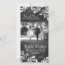 Vintages Chalkboard Danke Foto Card (4x8)