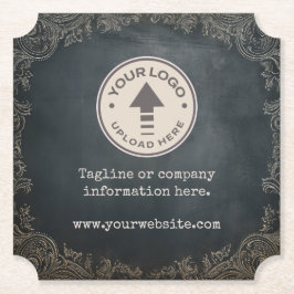 Vintages Chalkboard-Firmenlogo Untersetzer