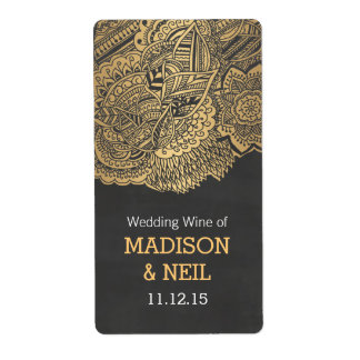 Vintages Chalkboard Gold Bohemische Hochzeitswein