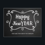 Vintages Chalkboard Happy New Year Corporate Wish Feiertagspostkarte<br><div class="desc">Vintages Chalkboard Happy New Year Corporate Wish</div>