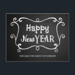 Vintages Chalkboard Happy New Year Corporate Wish Feiertagspostkarte<br><div class="desc">Vintages Chalkboard Happy New Year Corporate Wish</div>