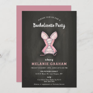 Vintages Chalkboard Lingerie Bachelorette Einladung