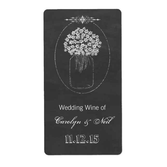 Vintages Chalkboard Mason Jar Wedding Wine (Vorne)