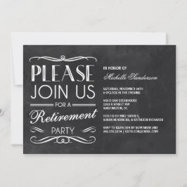 Vintages Chalkboard Retirement-Party Einladung