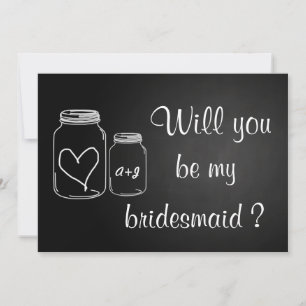 Vintages Chalkboard werden Sie meine Bridesmaid se Einladung