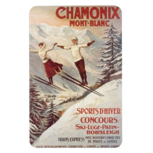 Vintages Chamonix, der Montblanc, Frankreich - Magnet