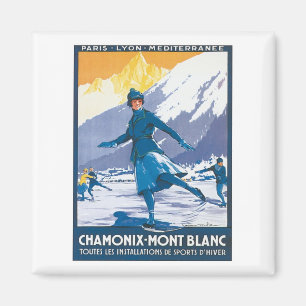 Vintages Chamonix der Montblanc Magnet