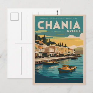 Vintages Chania Griechenland Strände Geschenke Sou Postkarte