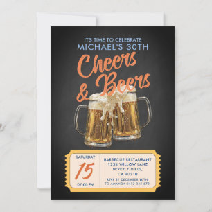 Vintages Cheers & Bers Erwachsene 40. Geburtstag P Einladung