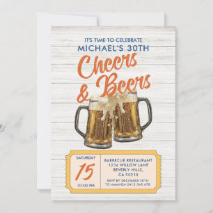 Vintages Cheers & Bers Erwachsener 40. Geburtstag Einladung